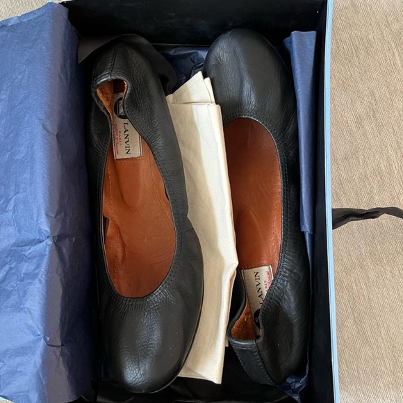 Lanvin Leather Flats, Black - Picture 2 of 11